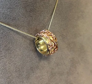 Clogau ciondolo botte albero della vita in oro giallo e rosa 9 ct 375 raro 18" - Foto 1 di 9