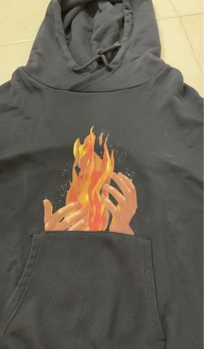 Felpa con cappuccio Off White Fire Hands (leggere descrizione)