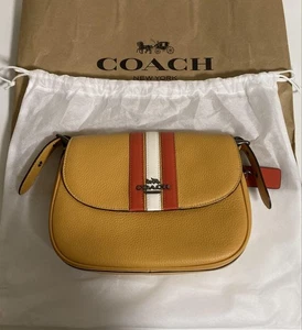 COACH Maisie saddle bag varsity stripe - Picture 1 of 6