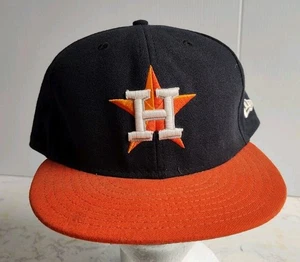Gorra de béisbol New Era Houston Astros MLB para hombre talla 8 negra naranja ala plana - Imagen 1 de 5
