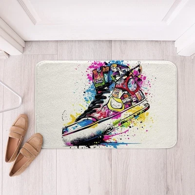 Баскетбольные туфли из полиэстера ковер для ванны классный ретро кроссовок мягкий флис двери карп... - Изображение 1 из 4