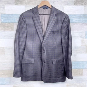 Abrigo deportivo Brooks Brothers E Thomas Regent marrón a cuadros lana cachemir para hombre 42R - Imagen 1 de 11