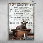 Cow In The Bath   Bathroom Rules Wash Your Hands Be Neat And Tidy Clean Up