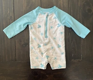 Costume da bagno Disney bambino pagliaccetto Topolino taglia 3-6 mesi bianco/blu - Foto 1 di 3