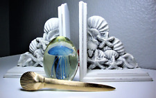 Weathered Seashell Bookends - Jellyfish Paperweight - Seashell Letter Opener