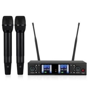 UHF Dual Cordless Wireless Karaoke Microphone Receiver System for School Church - Picture 1 of 3