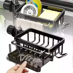 Kitchen Sink Faucet Organizer, Dish Sponge Holder Over Faucet Kitchen Sink Caddy - Picture 1 of 16