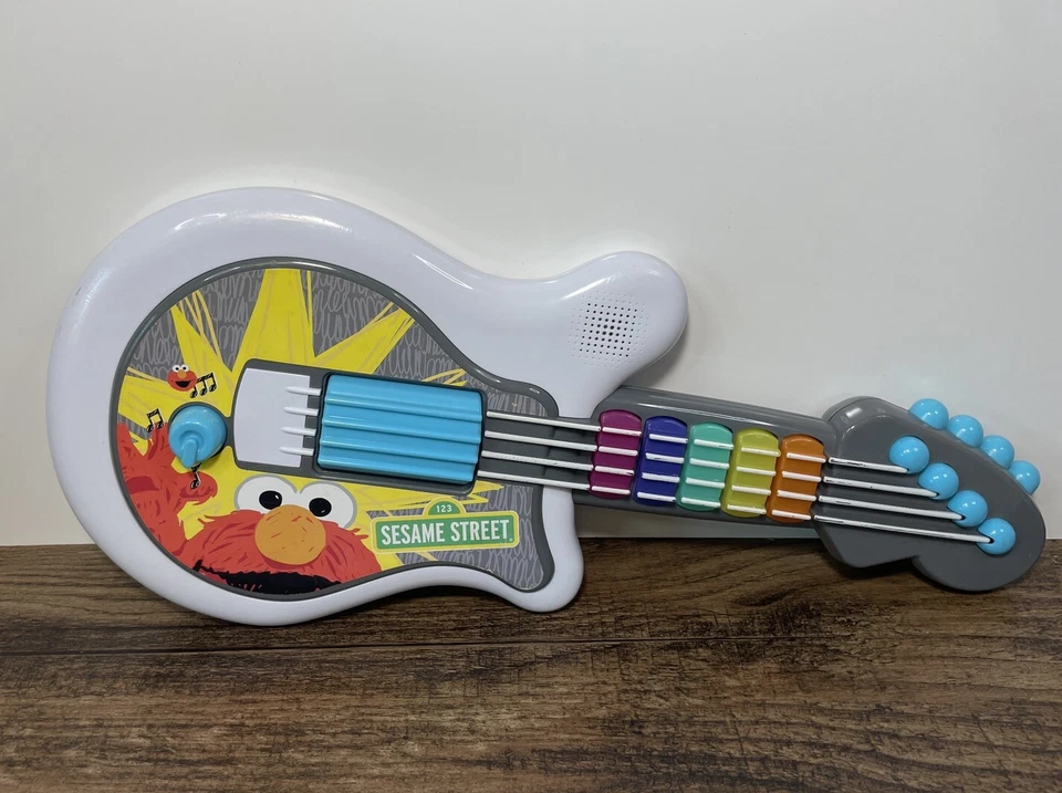 Sesame Street Elmo Guitar Rock 2010 Hasbro Musical Light Up Sounds White 2 - Image 1 of 4