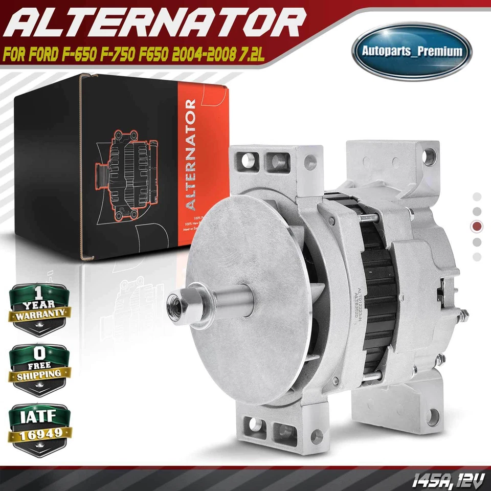 Alternador para Ford F-650 F-750 2004 2005-2008 L6 7.2L 145A 12V CW sem polia - Imagem 1 de 4