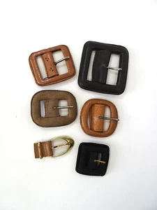 "Colección de hebillas de cuero marrón vintage más grandes 3"" X 2,75""" - Imagen 1 de 7