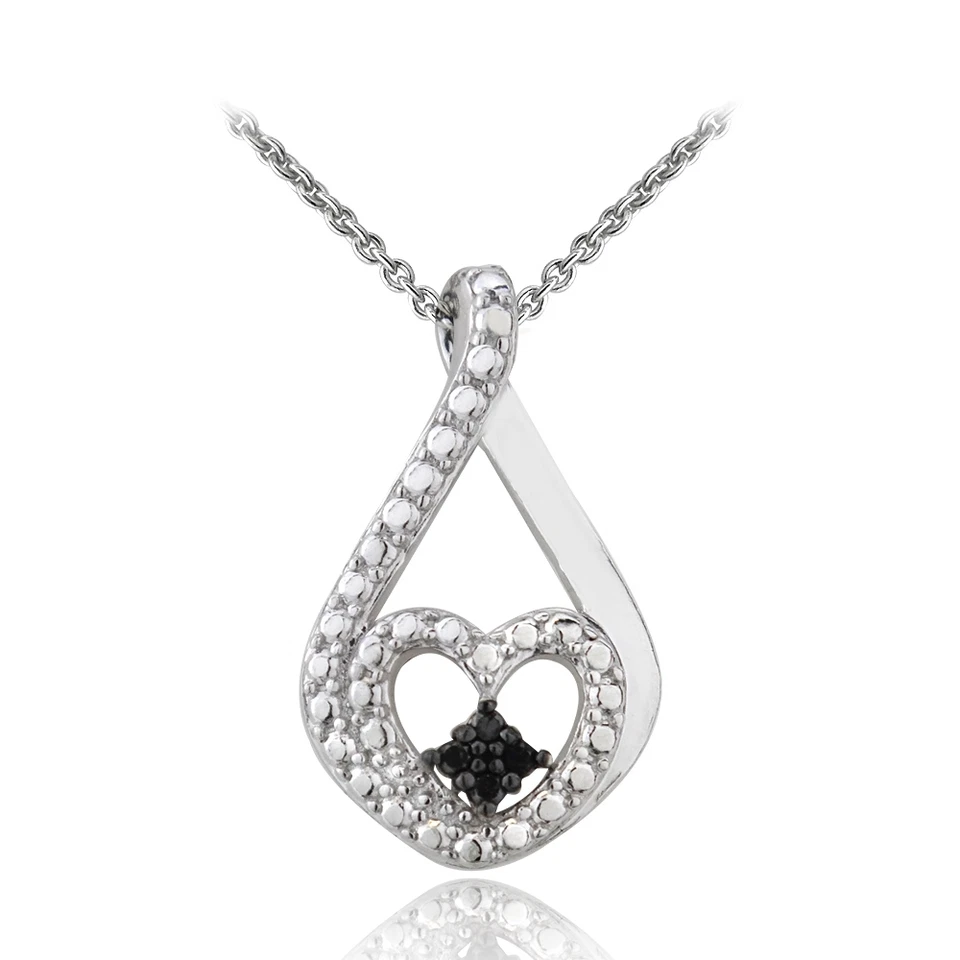 Collar corazón infinito con detalles de diamantes negros Foto 1 de 1