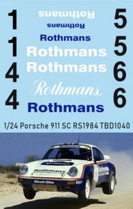 1/24 Decals per Porsche 911 SC RS 1984 RALLY (X NUNU KIT) TBD1040 - Imagen 1 de 1