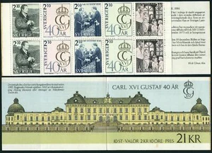 Sweden 1596-1600a booklet,MNH.Mi 1390-1394 MH 118. King Karl XVI Gustaf-40.1986. - Picture 1 of 1