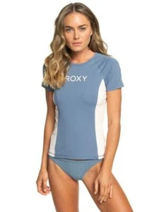 ROXY WOMENS RASH GUARD TOP.NEW ON MY BOARD UPF50 SUN PROTECTION T SHIRT VEST 9S - Picture 1 of 7