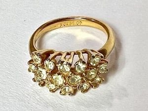Anillo de piedra transparente electrochapado de oro 18K HGE tamaño 4 2,5 g banda de 2 mm 16 piedras marca A - Imagen 1 de 24