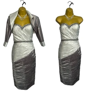 Mascara Dress Jacket Wedding Outfit Occasion Evening Mother Of Bride Size 10 - Picture 1 of 17
