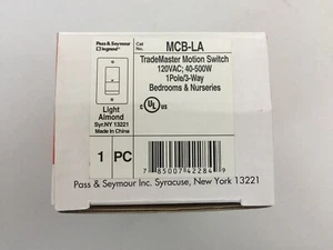 PASS & SEYMOUR MCB-LA TRADEMASTER MOTION SWITCH FOR BEDROOMS AND NURSERIES - Picture 1 of 2