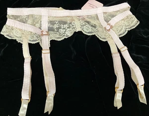 Agent Provocateur beige nude & baby pink M suspender belt NEW vintage range - Picture 1 of 2