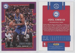 2017-18 Panini Donruss Press Proof Purple /199 Joel Embiid #112