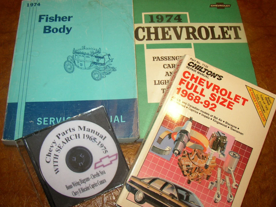 Chevrolet 1974 74 manuales 4 voltios Bel Air Biscayne Caprice Brookwood ¡CD de piezas! Foto 1 de 4