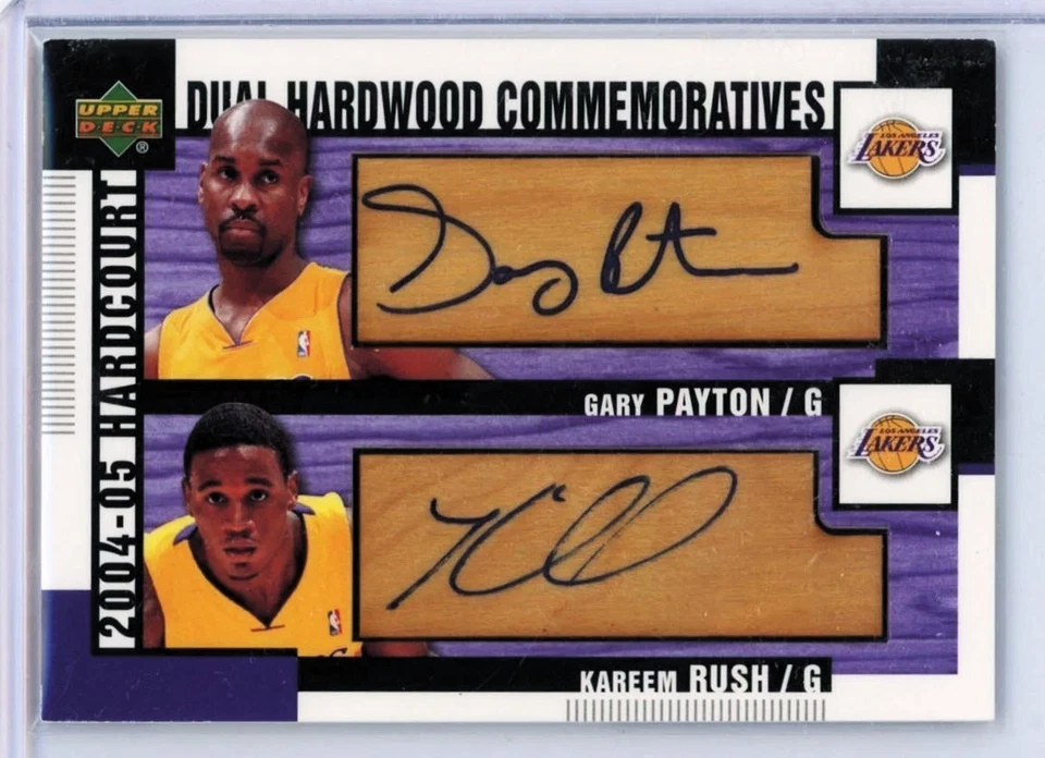 2004-05 cubierta superior patio duro Gary Payton/Kareem Rush doble madera autógrafo Foto 1 de 1