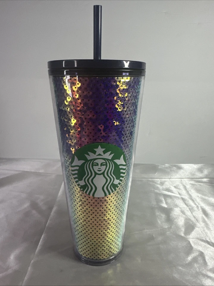 Starbucks 2020 Holiday Purple / Dark Sequins 24oz Venti Tumbler No Straw