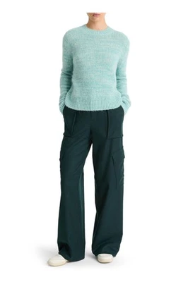 Suéter VINCE Mezcla de Lana de Alpaca Mármol Cuello Redondo Hilo Italiano Turquesa, Mediano Foto 1 de 4