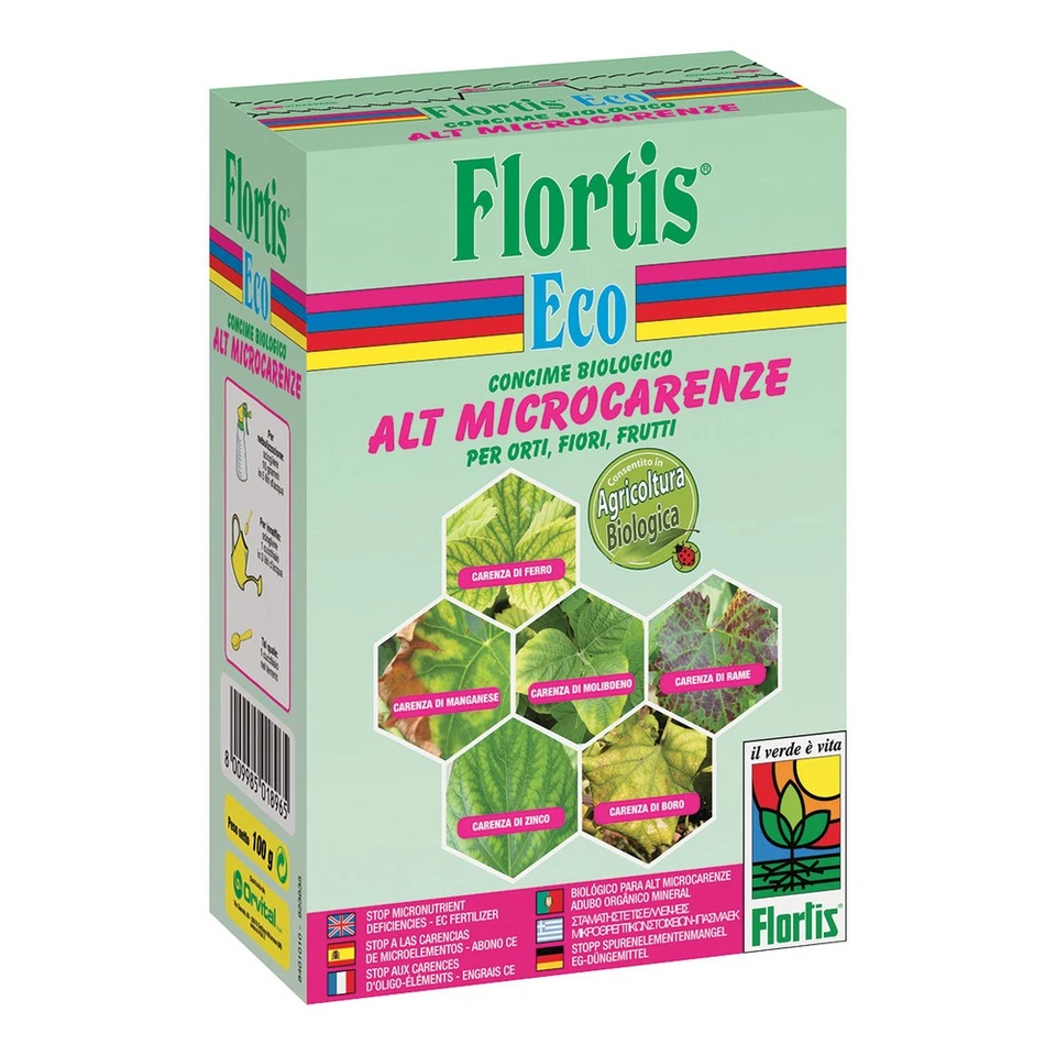 FLORTIS CONCIME IN POLVERE ALT MICROCARENZE 100GR CURA GIARDINO ESTERNO