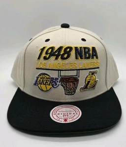 Gorra Mitchell & Ness primera de muchas con cierre a presión de Los Angeles Lakers - crema - Imagen 1 de 5