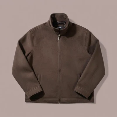 APT. 9 Hombres Imitación Gamuza Cremallera Completa Abrigo Chaqueta Marrón Talla XL Forro de Piel Sintética Invierno Foto 1 de 4