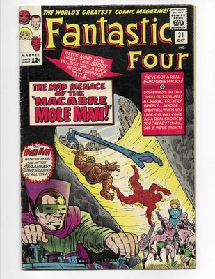 Fantastic Four 31 1964 Marvel Comics VG+ 4.5 Thing Mole Man Avengers X-Over - Image 1 of 2