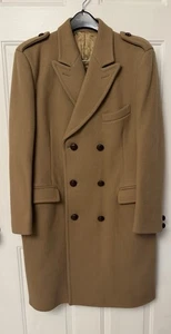Men’s England Merino Wool Coat Bloomingdale’s Peter Borough Row Pure 100% Large - Picture 1 of 10