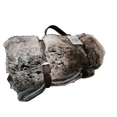 Hardware de restauração luxo pele sintética arremesso lobo tamanho 50 x 60 em realista tão macio! - Imagem 1 de 4