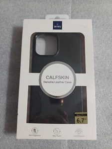 WIWU Calfskin Genuine Leather Phone Case for iphone 13 6.7" NEW - Picture 1 of 11