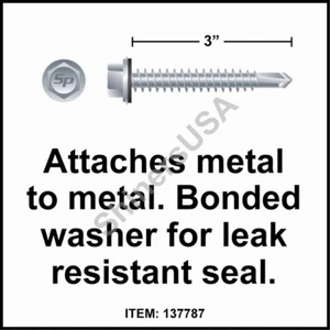 (1000) Tornillo de techo de zinc autoperforación 14-14x3 TEK 3 cabezales hexagonales Neo lavadora 137787 - Imagen 1 de 1