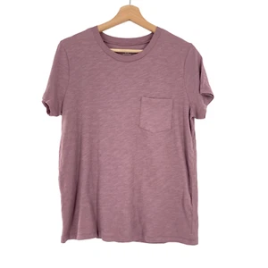 Madewell Taschen-T-Shirt Crew kurzärmelige Figur lila 100 % Baumwolle - Bild 1 von 3