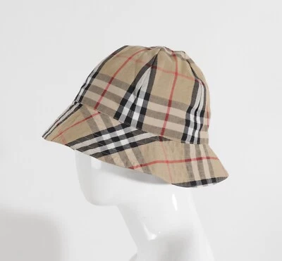 Burberry Beige Nova Check Cotton Reversible Bucket Hat Size M - Image 1 of 4