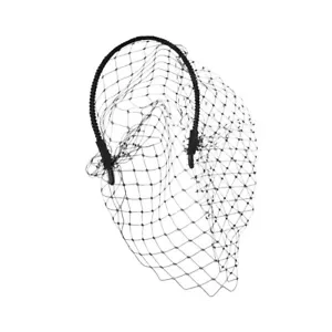 Vintage Hair Accessory Mesh Headband Veil Bride Headdress Woman Hoop - Picture 1 of 10