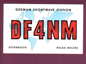 Vintage QSL Radio Card Germany DF4NM Helga Melzer Uttenreuth June 21 1978 - Picture 1 of 2
