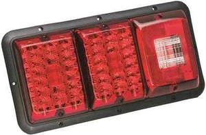 BARGMAN TRAILER RED LED TAILLIGHT #84/85 SERIES INCADESCENT BACKUP - BLACK BASE - Picture 1 of 1