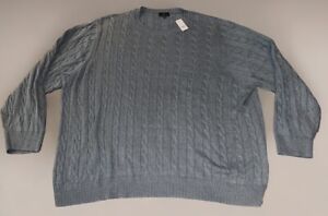 Brooks Brothers Sweater Mens 4XL XXXXL Grey Supima Cotton Cable Knit Preppy