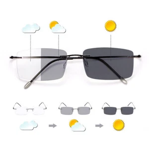 Photochromic Progressive Multifocus Reading Glasses Reader Eyeglasses +1.0~4.00 - Picture 1 of 12