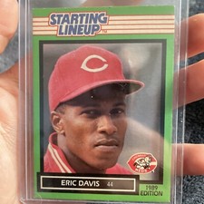 ERIC DAVIS 1989 KENNER STARTING LINEUP CARD - CINCINNATI REDS