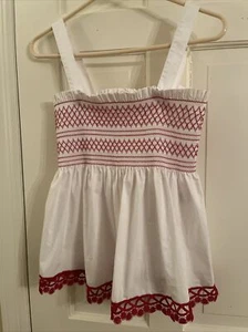 T Tahari gesmoktes weißes Top medium - Bild 1 von 9