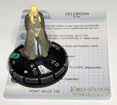 Heroclix Celeborn Lord Of The Rings Fellowship of the Ring 021 Figure With Card - Image 1 of 4