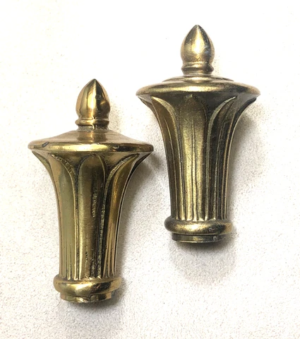 Classic Vintage Solid Brass Lamp Finial with Fleur de Lis Design Cover