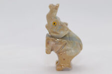 1-1/2" Hand Carved Stone Soapstone Dancing Elephant Figurine/FETISH-Peru