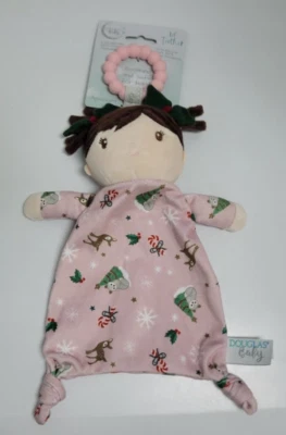 Muñeca Douglas Baby Holli 2022 mordedor de Navidad Lovey manta de seguridad anudada Foto 1 de 4