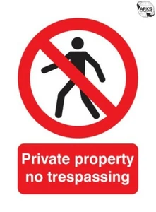 SIGNS & LABELS Private Property Sign - Rigid Polypropylene - 210mm x 148mm FPH05 - Imagen 1 de 2