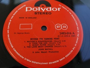 John Mayall BEYOND THE TURNING POINT 1971 UK LP 1st Press NEAR MINT/EX+ AUDIO - Imagen 1 de 23